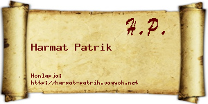 Harmat Patrik névjegykártya